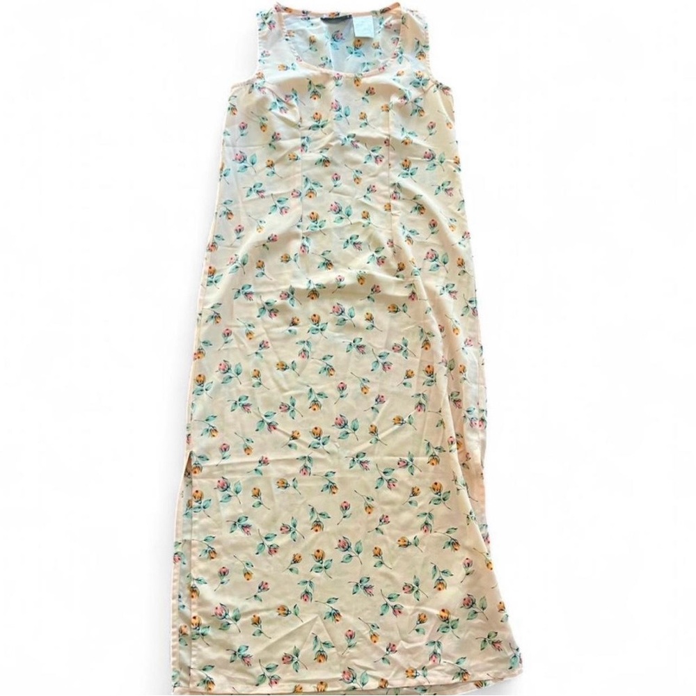 Sleeveless Butter Yellow Floral Maxi Dress